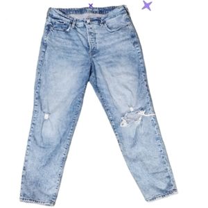 Old navy high rise straight buttonfly ankle jeans destroyed
